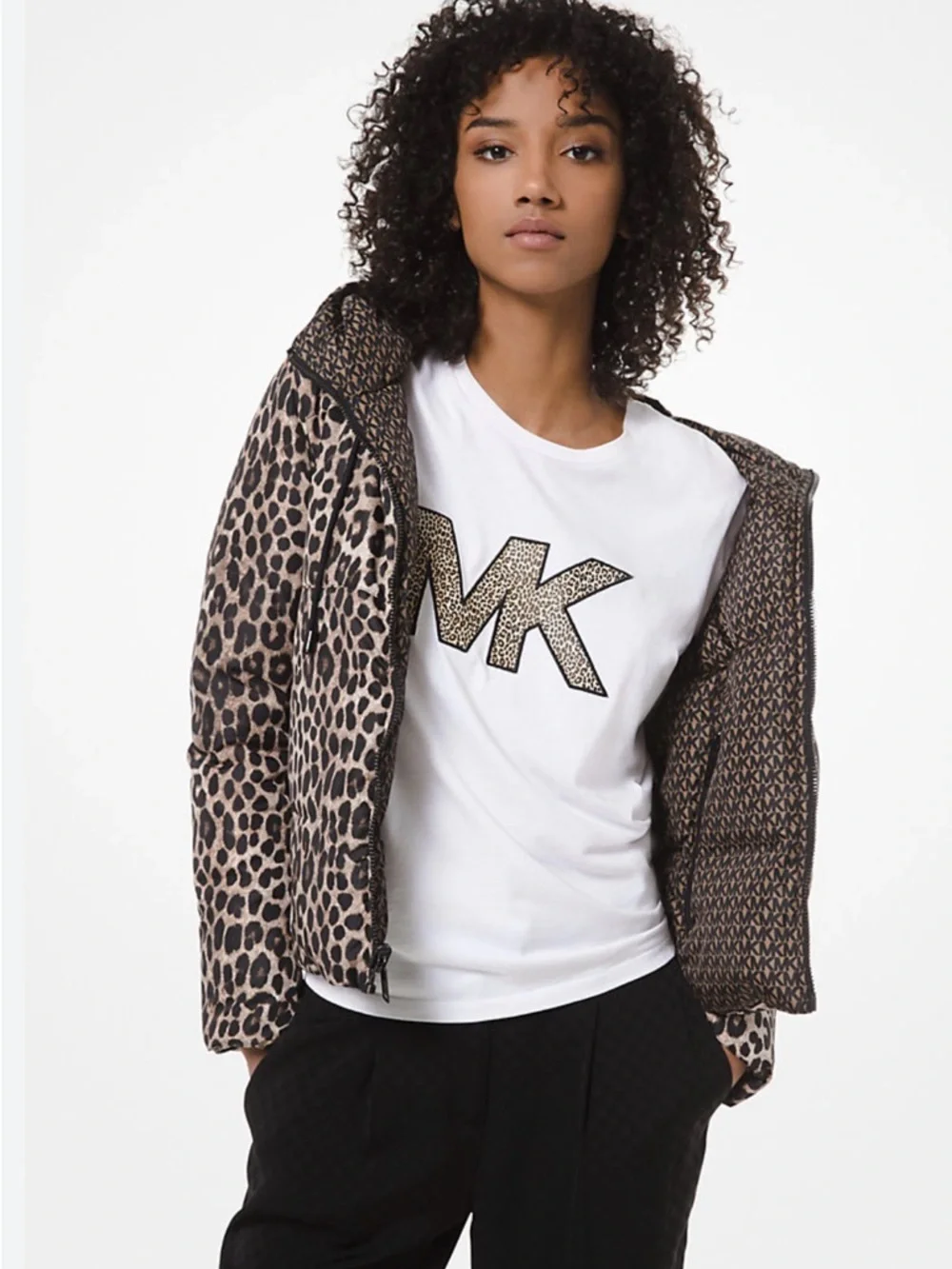 MICHAEL Michael Kors
Reversible Leopard & Logo-Print Down Jacket - Picture 2 of 12